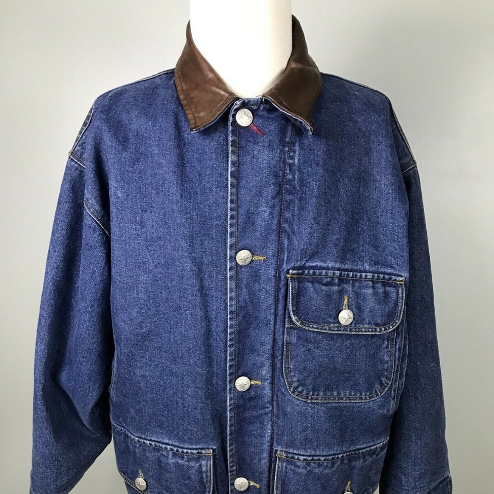 Vintage Nautica Denim Barn Coat Field Jacket